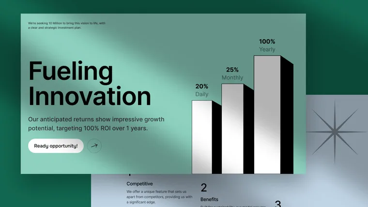 Fintech pitch deck slide design by Pitchfound